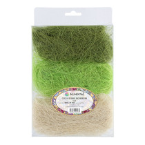 Аксессуары для флористики "Blumentag" BMG-30 MIX Сизалевое волокно 30 г ± 3 г 05 Белый/св. зеленый/т. зеленый