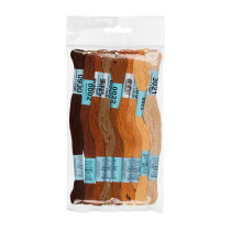 Нитки для вышивания Gamma набор мулине № 10 100% хлопок 9 цв. x 8 м Коричневый